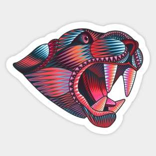 Mexican jaguar hand drawn vector illustration Sticker